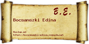 Bocsanszki Edina névjegykártya